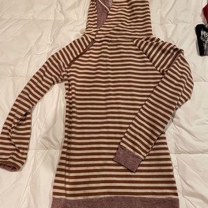 Long sleeve double hoodie side zipper